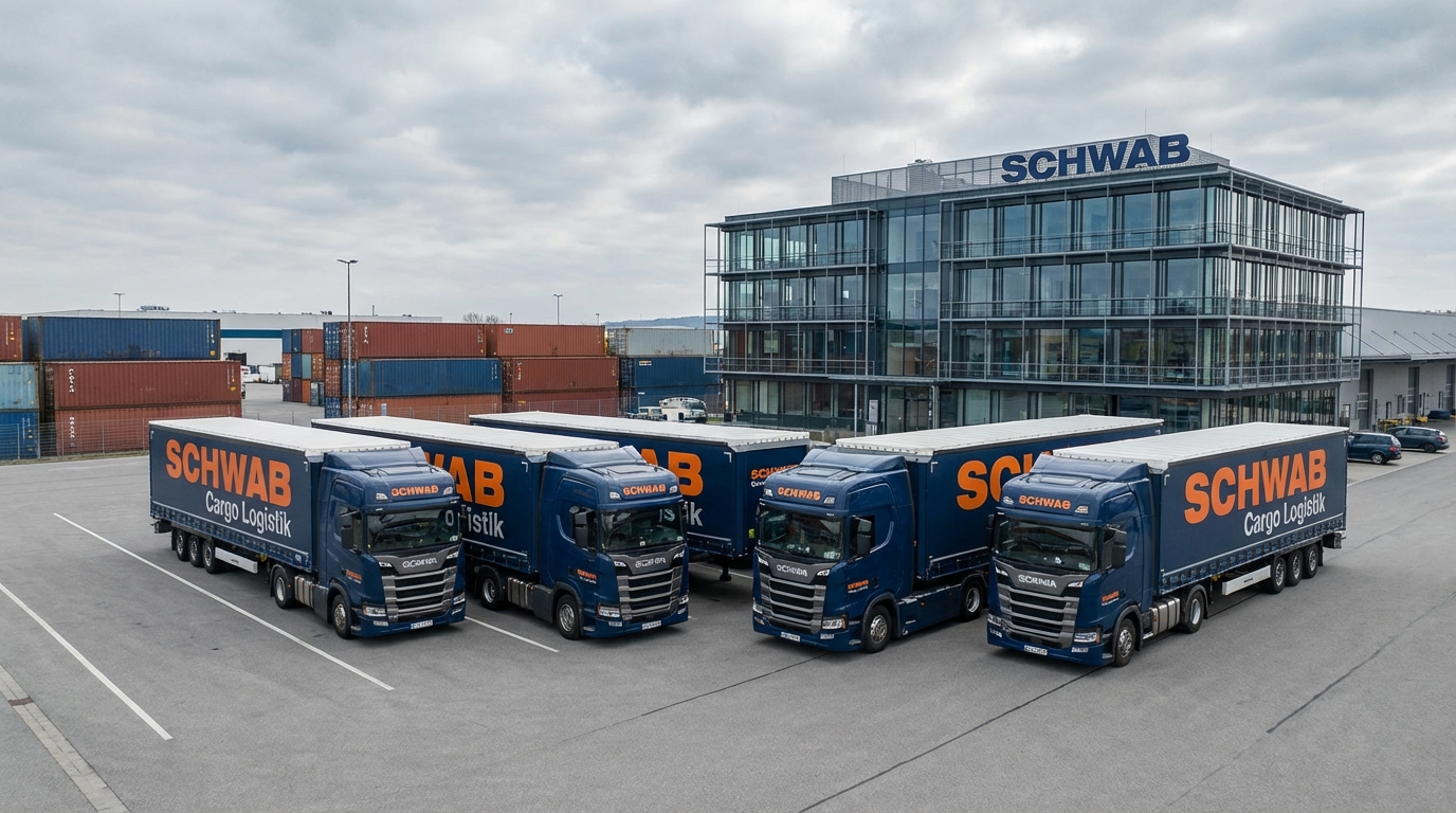 SCHWAB LKW-Flotte auf dem Betriebsgelände